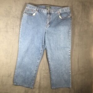 Lauren Ralph Lauren Jeans Womens 18W Blue Straight Leg Stretch Denim Preowned